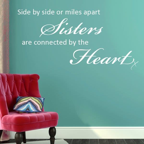 Sisters Side by Side WORD FAMILY ART ~ Wall sticker / decals
