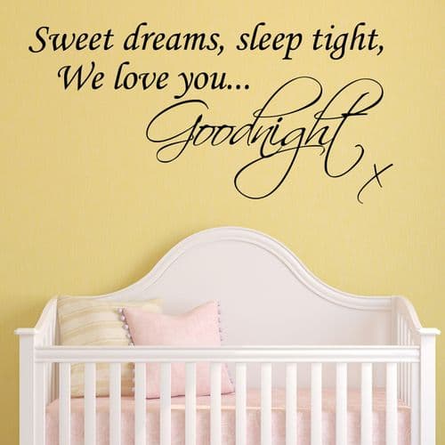 Sweet Dreams Goodnight Baby / Childrens ~ Wall sticker / decals