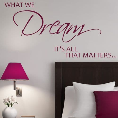 What We Dream It's All That Matters ~ Wall sticker / decals