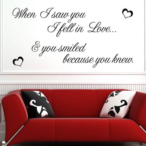 When I Saw You I Fell In Love ~ Wall sticker / decals