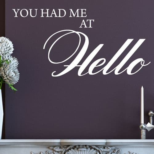You Had Me At Hello~ Wall sticker / decals
