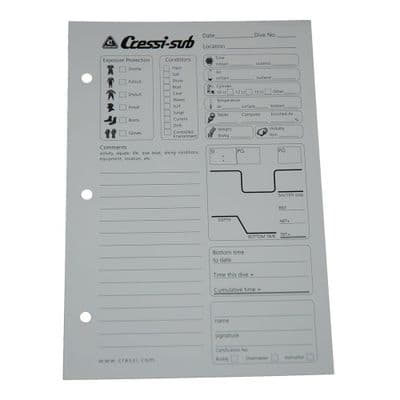 Cressi Dive Log Pages