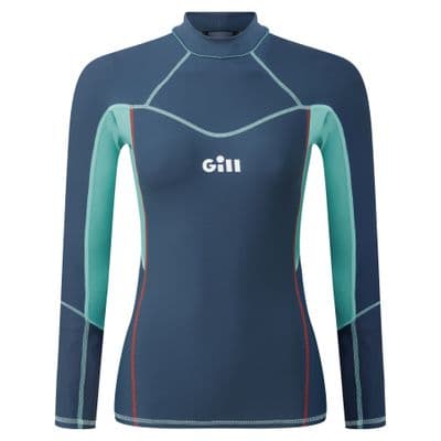 Gill Pro Ladies Long Sleeve Rash Vest Ocean Blue