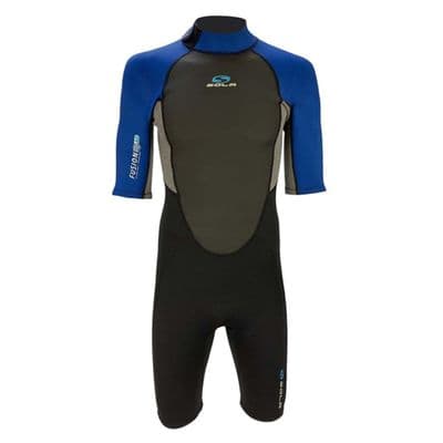 Sola Fusion 3/2mm Shorty Wetsuit Black/Blue/Marl