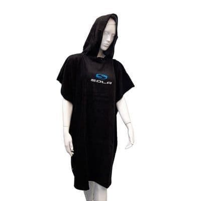 Sola Hooded Towel/Poncho BLACK