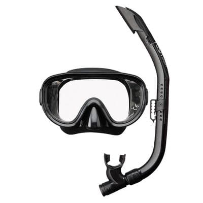 Tusa Sport Elite Mask & Snorkel Set BLACK