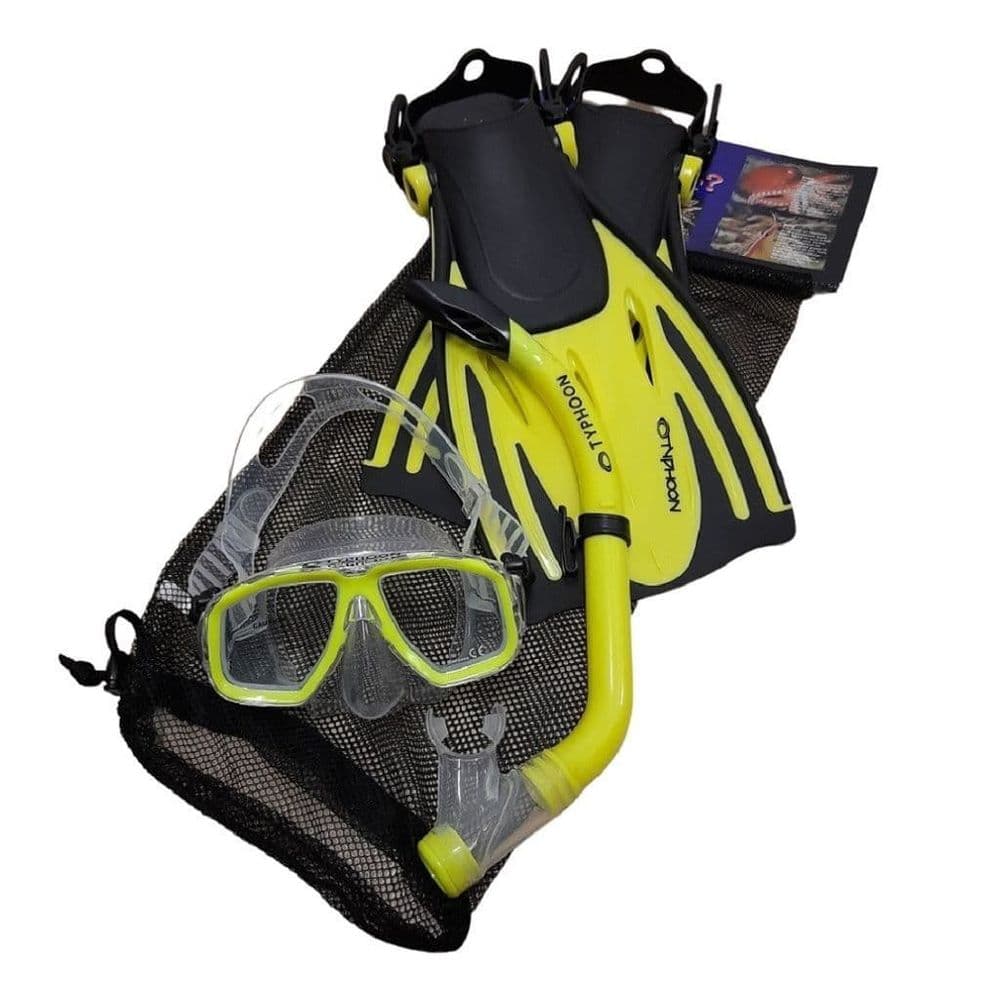 US Divers Premium Junior Snorkel Set With Fins And Mesh Bag For Youth