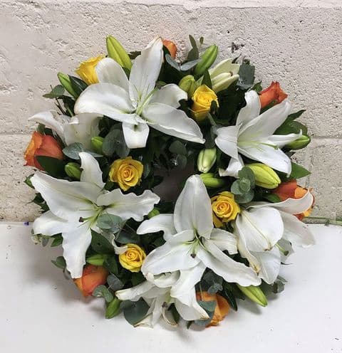 Lily Funeral Wreath