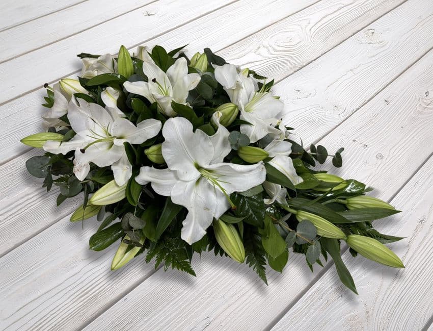 Lily single ended Spray by Paul J King Flowers Maldon