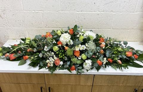 Orange and Cream Coffin Spray