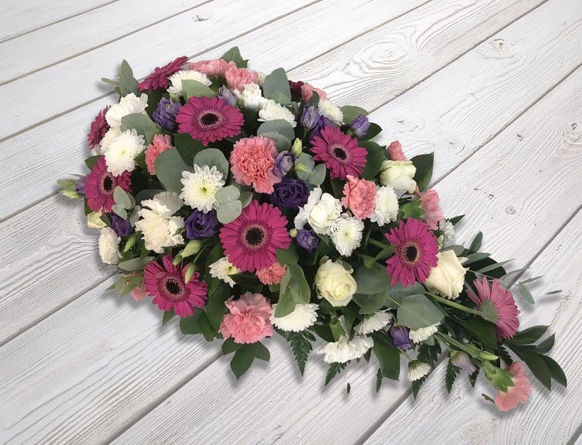Pink and Cream Single Ended Spray by Paul J King Flowers