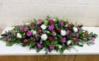 Pink and White Coffin Spray by Paul J King Flowers Maldon