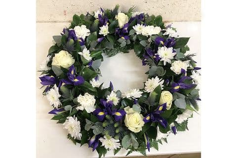 Purple and White Wreath