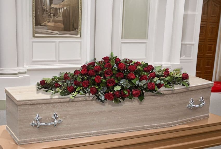 Red Rose Coffin Spray by Paul J King Flowers Maldon