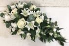 White Single Ended Spray by Paul J King Flowers Essex