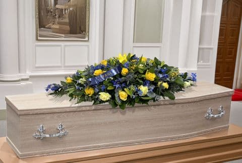 Yellow and Blue Coffin Spray
