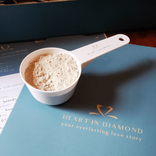 100g of Ash is needed to make a diamond.