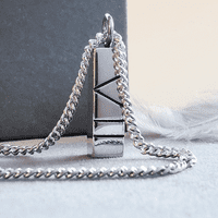 2mm Diamond Hidden Ash Roman Number Birthdate Unisex Memorial Pendant