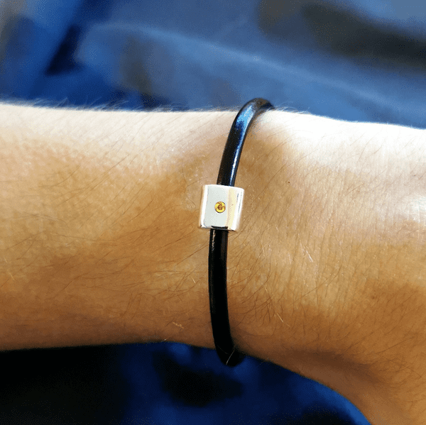 2mm Heart In Diamond Silver Rectangular Bead Bracelet