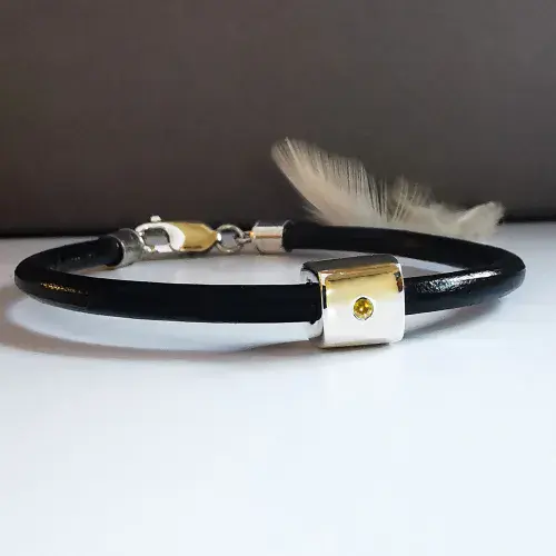 2mm Heart In Diamond Silver Rectangular Bead Bracelet