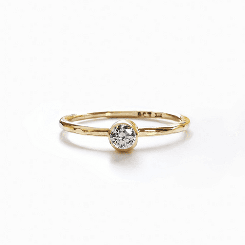 3mm Diamond Ash / Hair 9ct Gold Classic And Simple Memorial Ring