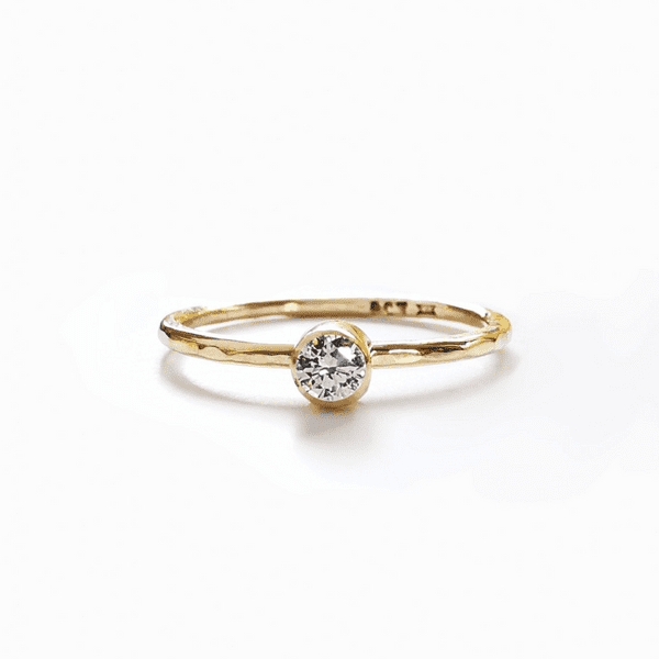 3mm Diamond, Ash / Hair Hidden 9ct Gold Classic And Simple Memorial Ring
