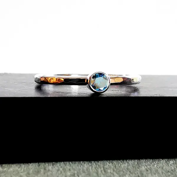 3mm Diamond Ash Hair Silver Classic Memorial Ring