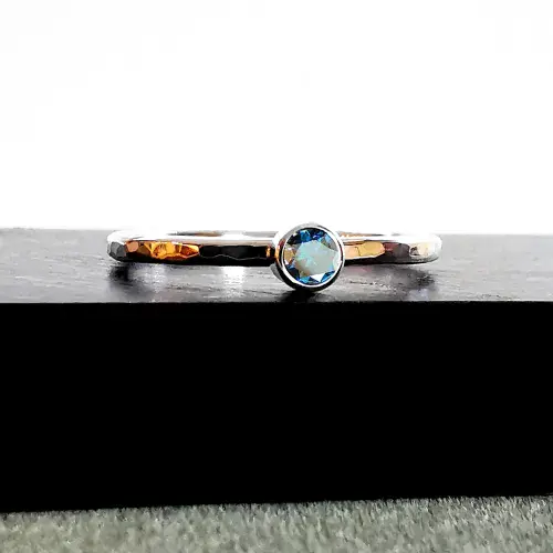 3mm Diamond Ash Hair Silver Classic Memorial Ring