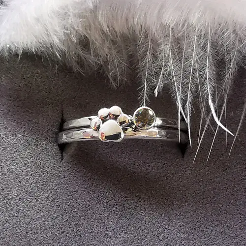 3mm or 4mm Diamond Ashes/Hair Memorial Paw Ring