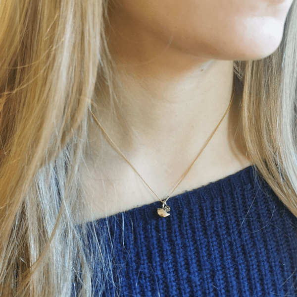 4mm Diamond 9ct Gold Robin Memorial Pendant Ash/Hair - HIDDEN