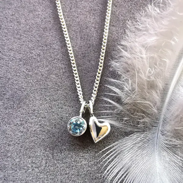 4mm Diamond Ash / Hair Silver Heart Memorial Pendant
