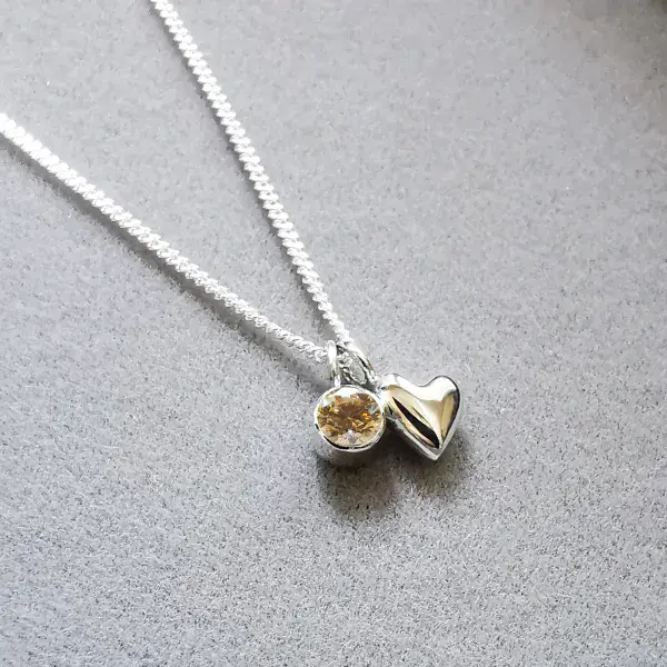 4mm Diamond Ash / Hair Silver Heart Memorial Pendant