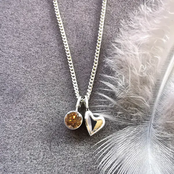 4mm Diamond Ash / Hair Silver Heart Memorial Pendant