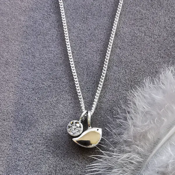 4mm Diamond Ash / Hair  Silver Robin Memorial Pendant