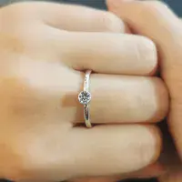4mm Diamond, Silver Memorial Ring - Ash/Hair Hidden