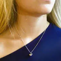 4mm Diamond  Silver Robin Memorial  Pendant Ash / Hair HIDDEN