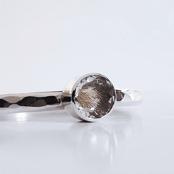 4mm Gemstone And Ash/Hair Memorial Ring