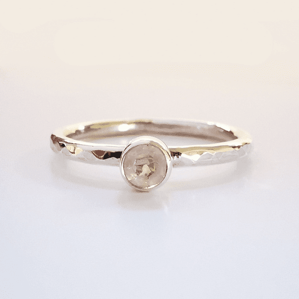 4mm Gemstone And Ash/Hair Memorial Ring