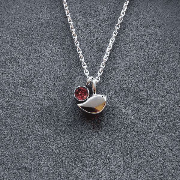 4mm Gemstone Ash/Hair/Clothes Robin Memorial Pendant