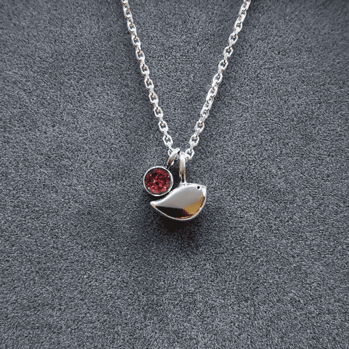 4mm Gemstone Ash/Hair/Clothes Robin Memorial Pendant