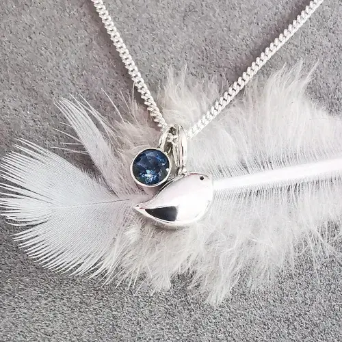 4mm  Gemstone Ash/Hair/Clothes  Robin Memorial Pendant
