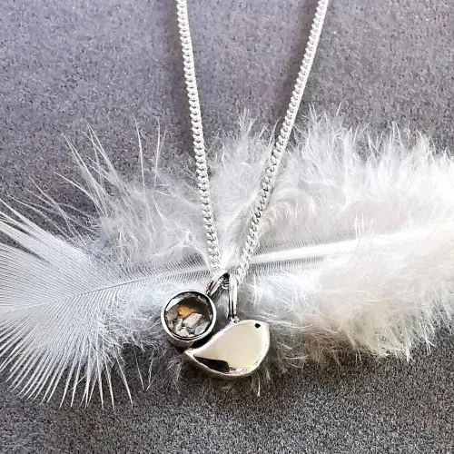 4mm or 5mm Gemstone Ash/Hair/Clothes Robin Memorial Pendant