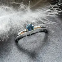 4mm  Semi Precious Gemstone Silver Memorial Ring Ash Hidden