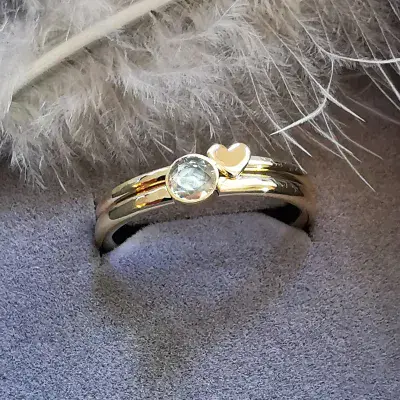 4mm White Diamond 9ct Gold Memorial Heart Ring Ash VISIBLE