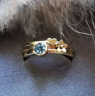 5mm Diamond,  9ct Gold Forget Me Not Heart Memorial Ring - Ash /Hair Hidden