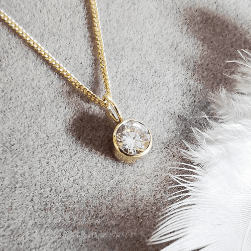 5mm Diamond Ash / Hair Classic 9ct Gold Memorial Pendant