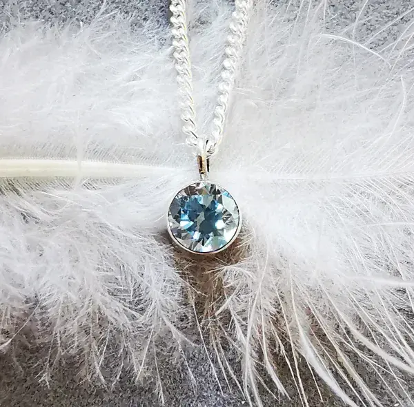 5mm Diamond  Ash /Hair Silver Simple Circle Memorial Pendant