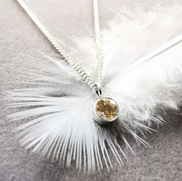 5mm Diamond  Ash /Hair Silver Simple Circle Memorial Pendant