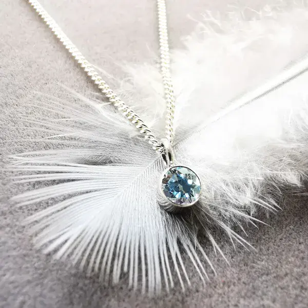 5mm Diamond  Ash /Hair Silver Simple Circle Memorial Pendant