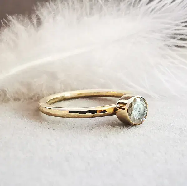 5mm Diamond Memorial 9ct Gold Ring Ash VISIBLE